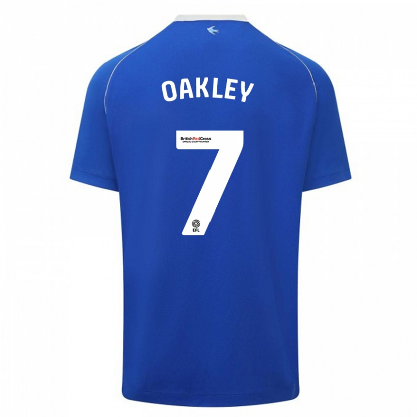 Damen Fußball Rhianne Oakley #7 Blau Heimtrikot Trikot 2023/24 T-Shirt Luxemburg
