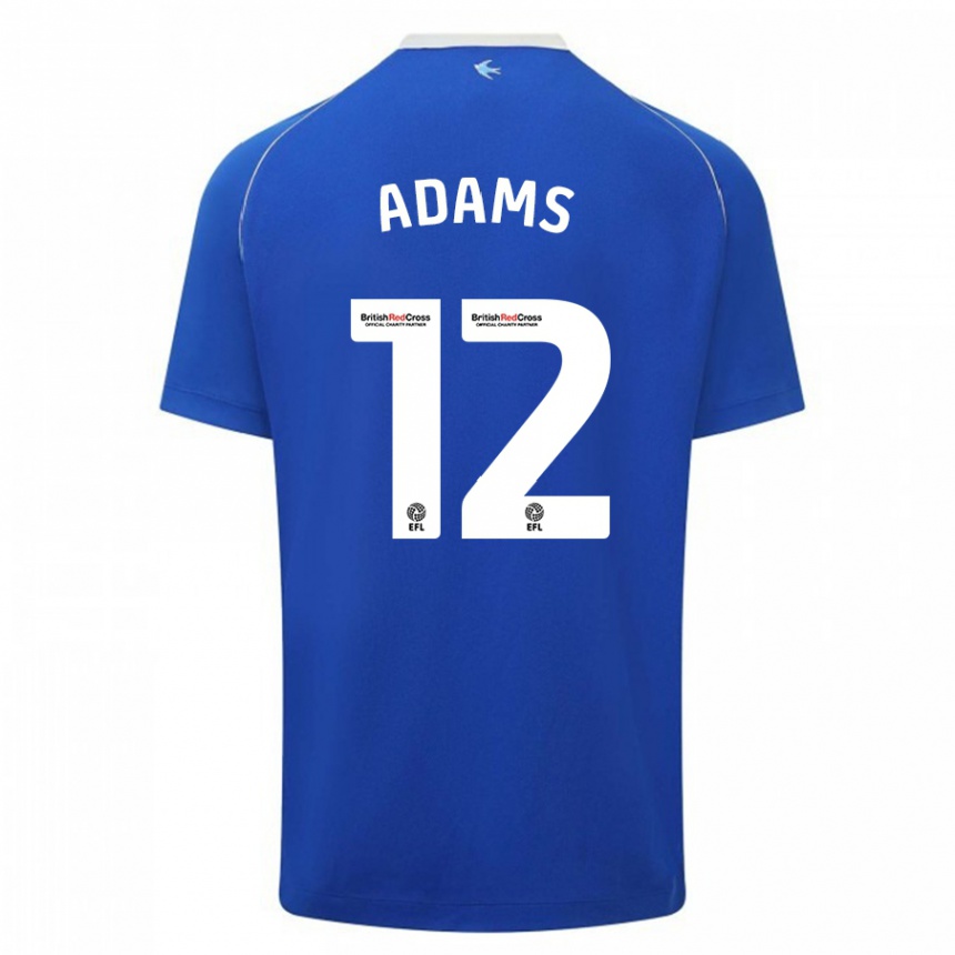 Damen Fußball Kelly Adams #12 Blau Heimtrikot Trikot 2023/24 T-Shirt Luxemburg