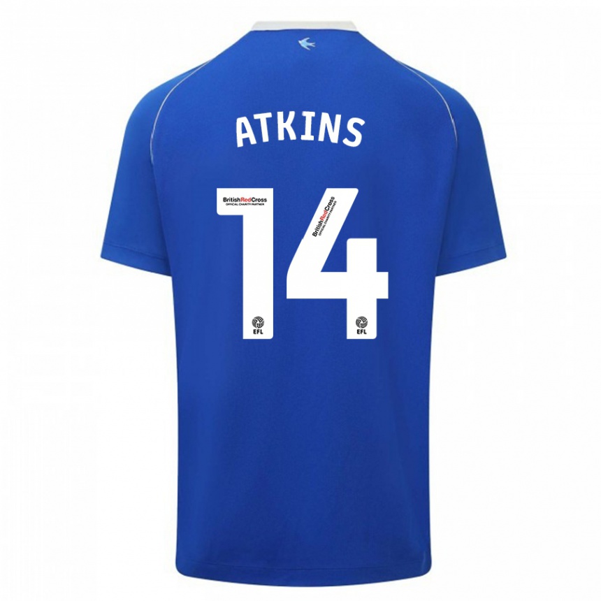 Damen Fußball Zoe Atkins #14 Blau Heimtrikot Trikot 2023/24 T-Shirt Luxemburg
