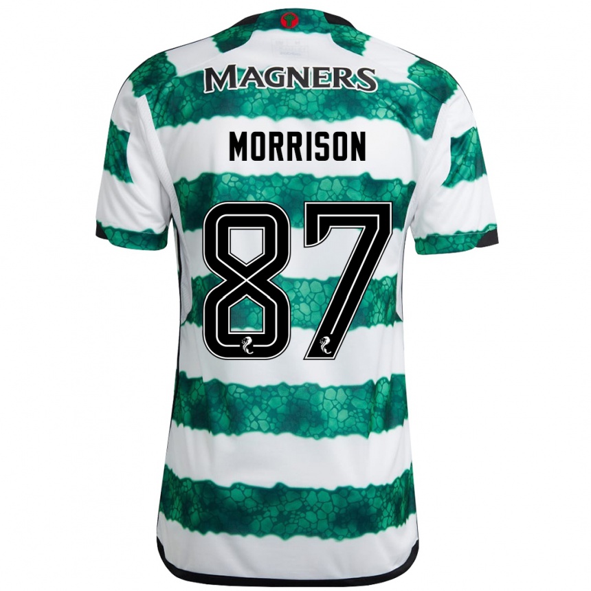 Damen Fußball Joe Morrison #87 Grün Heimtrikot Trikot 2023/24 T-Shirt Luxemburg