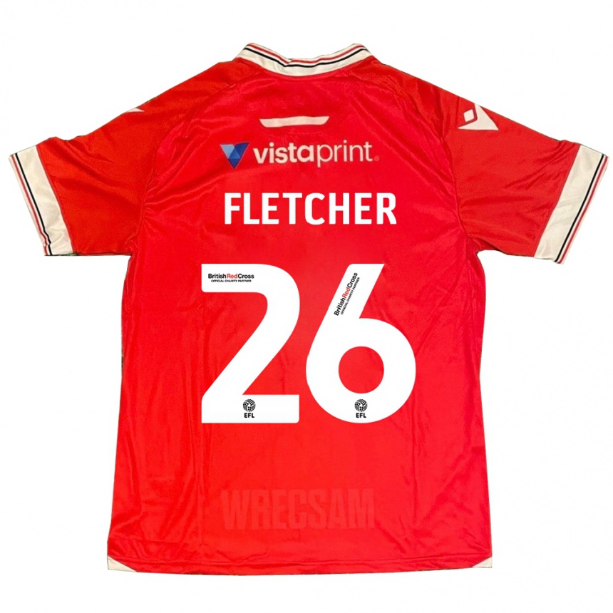 Damen Fußball Steven Fletcher #26 Rot Heimtrikot Trikot 2023/24 T-Shirt Luxemburg