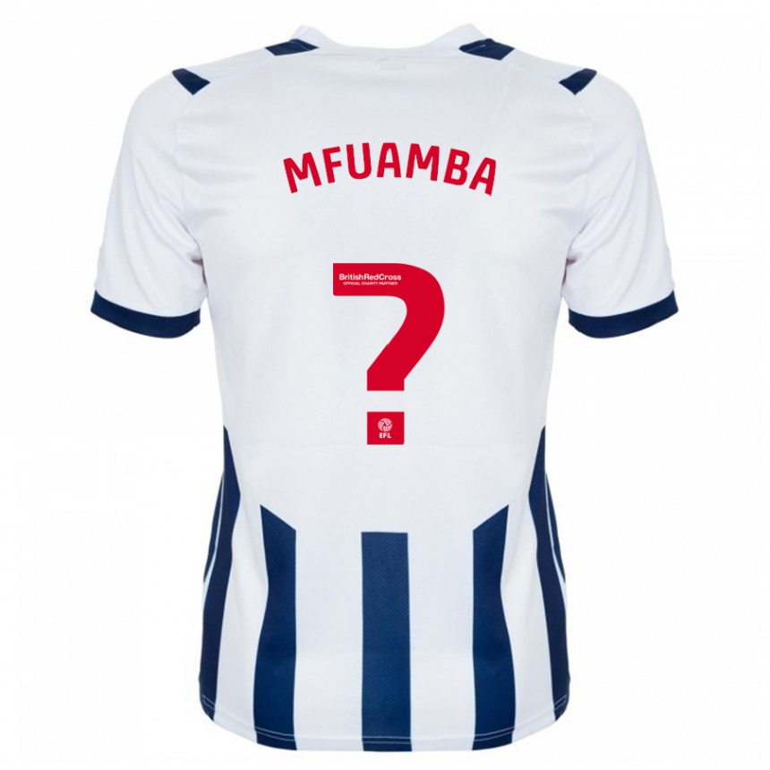 Damen Fußball Kevin Mfuamba #0 Weiß Heimtrikot Trikot 2023/24 T-Shirt Luxemburg