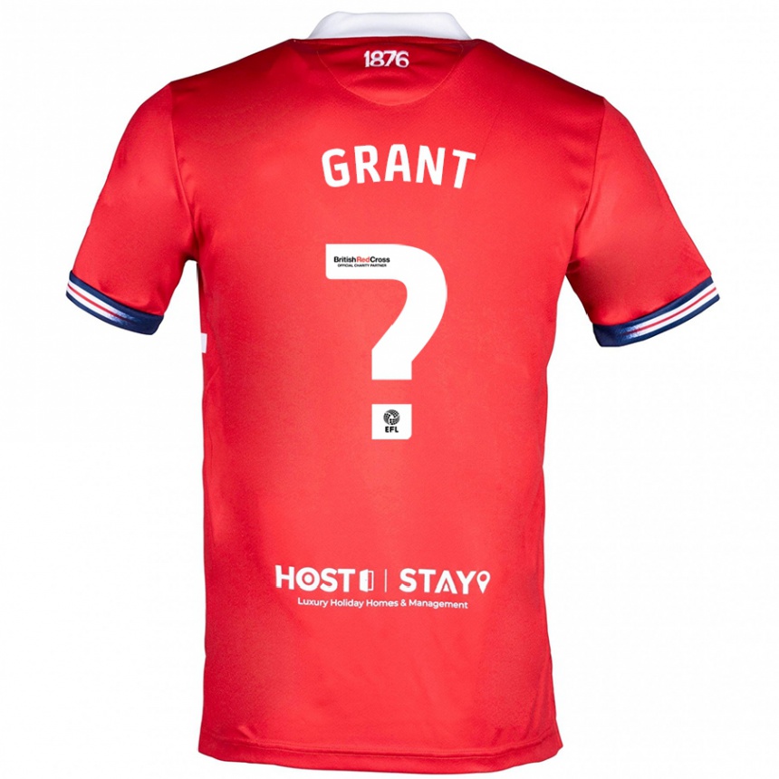 Damen Fußball George Grant #0 Rot Heimtrikot Trikot 2023/24 T-Shirt Luxemburg
