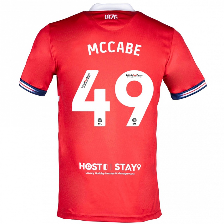 Damen Fußball Law Mccabe #49 Rot Heimtrikot Trikot 2023/24 T-Shirt Luxemburg