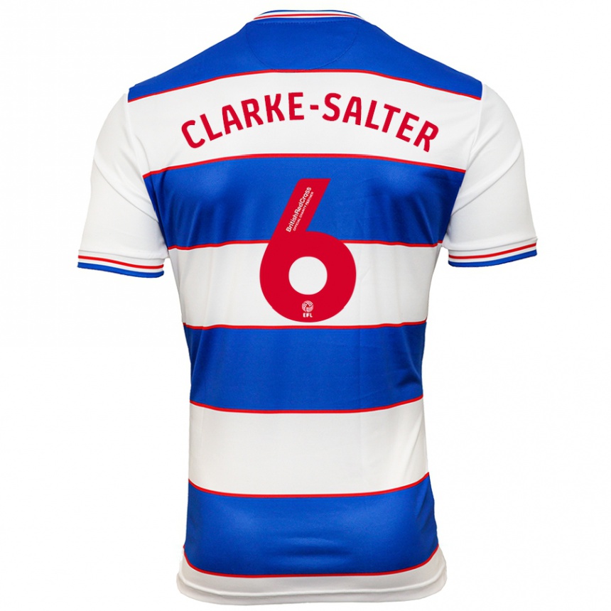 Damen Fußball Jake Clarke-Salter #6 Weiß Blau Heimtrikot Trikot 2023/24 T-Shirt Luxemburg