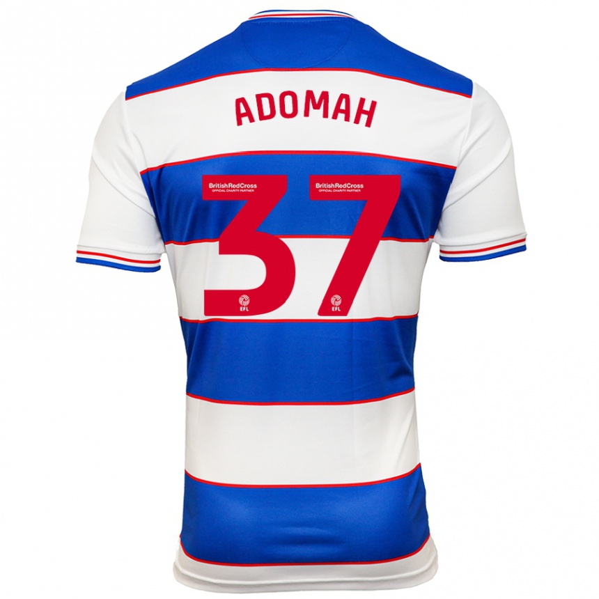 Damen Fußball Albert Adomah #37 Weiß Blau Heimtrikot Trikot 2023/24 T-Shirt Luxemburg