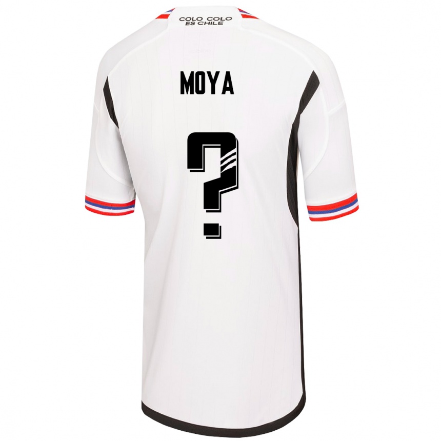 Damen Fußball Matías Moya #0 Weiß Heimtrikot Trikot 2023/24 T-Shirt Luxemburg