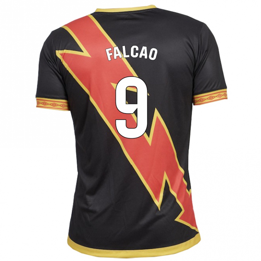 Damen Fußball Radamel Falcao #9 Schwarz Auswärtstrikot Trikot 2023/24 T-Shirt Luxemburg