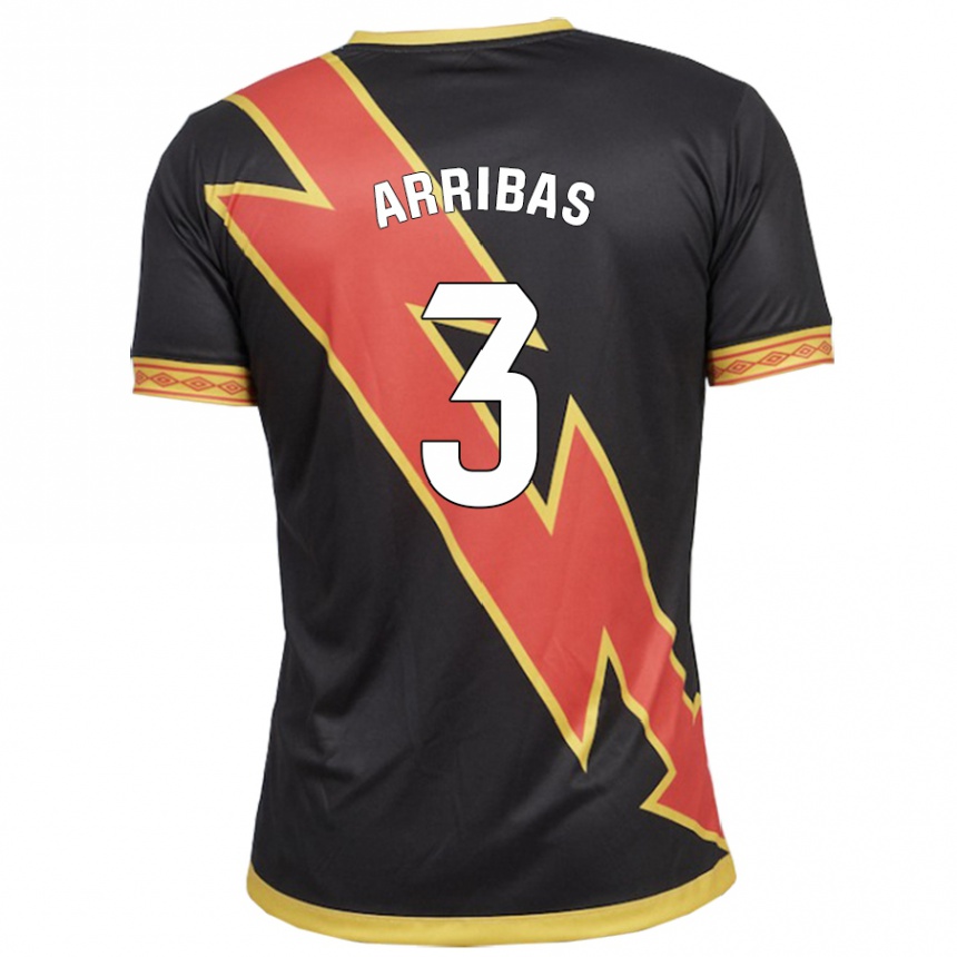 Damen Fußball Sergio Arribas #3 Schwarz Auswärtstrikot Trikot 2023/24 T-Shirt Luxemburg