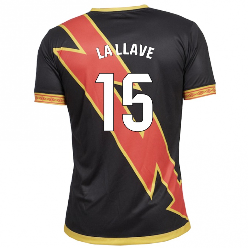 Damen Fußball Kevin De La Llave #15 Schwarz Auswärtstrikot Trikot 2023/24 T-Shirt Luxemburg