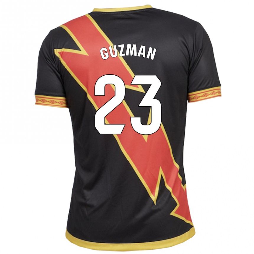 Damen Fußball Miguel Guzmán #23 Schwarz Auswärtstrikot Trikot 2023/24 T-Shirt Luxemburg