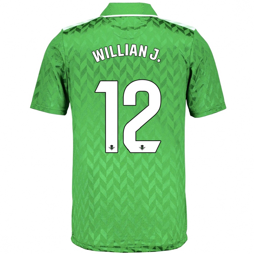 Damen Fußball Willian José #12 Grün Auswärtstrikot Trikot 2023/24 T-Shirt Luxemburg