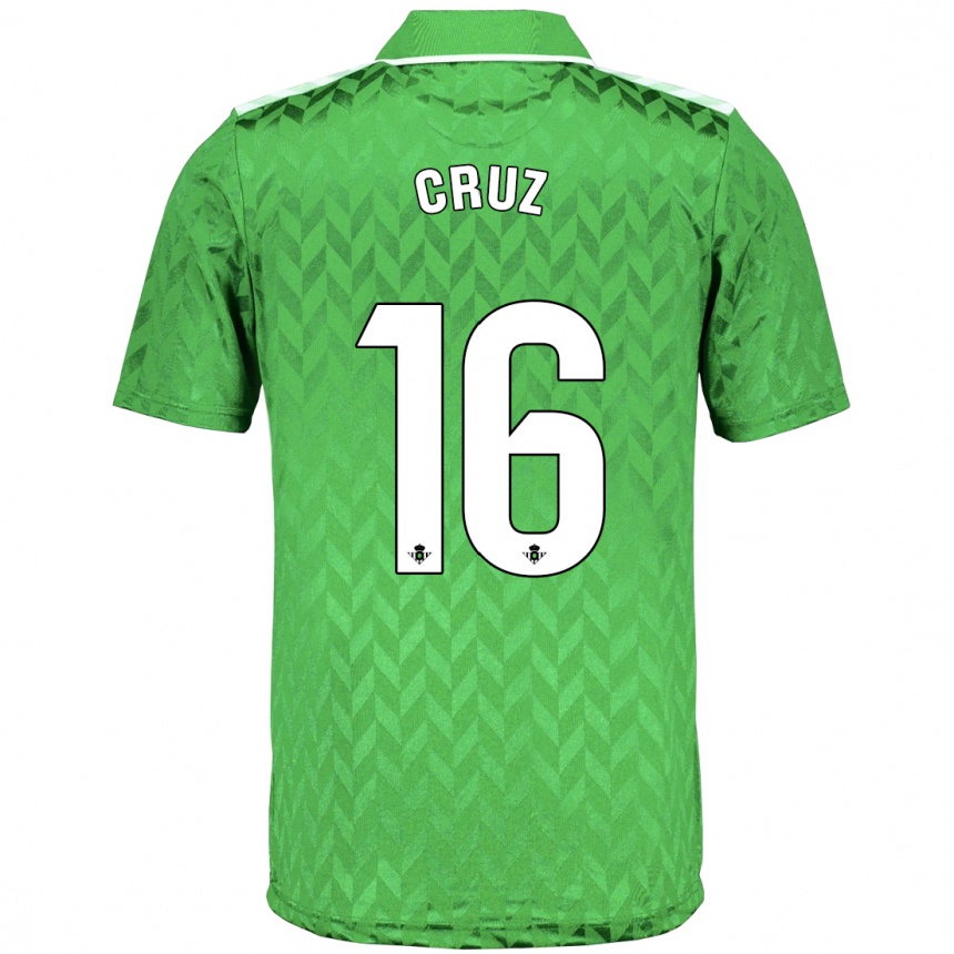 Damen Fußball Juan Cruz #16 Grün Auswärtstrikot Trikot 2023/24 T-Shirt Luxemburg