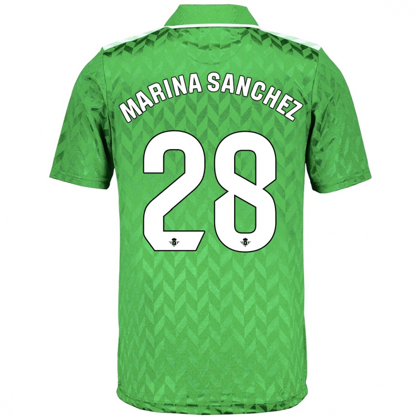 Damen Fußball Marina Sánchez #28 Grün Auswärtstrikot Trikot 2023/24 T-Shirt Luxemburg