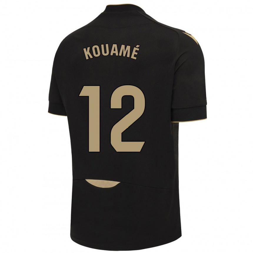 Damen Fußball Rominigue Kouamé #12 Schwarz Auswärtstrikot Trikot 2023/24 T-Shirt Luxemburg