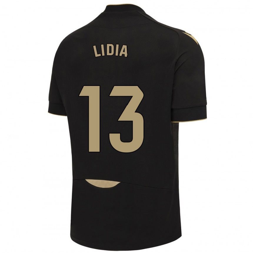 Damen Fußball Lidia Rincón García #13 Schwarz Auswärtstrikot Trikot 2023/24 T-Shirt Luxemburg