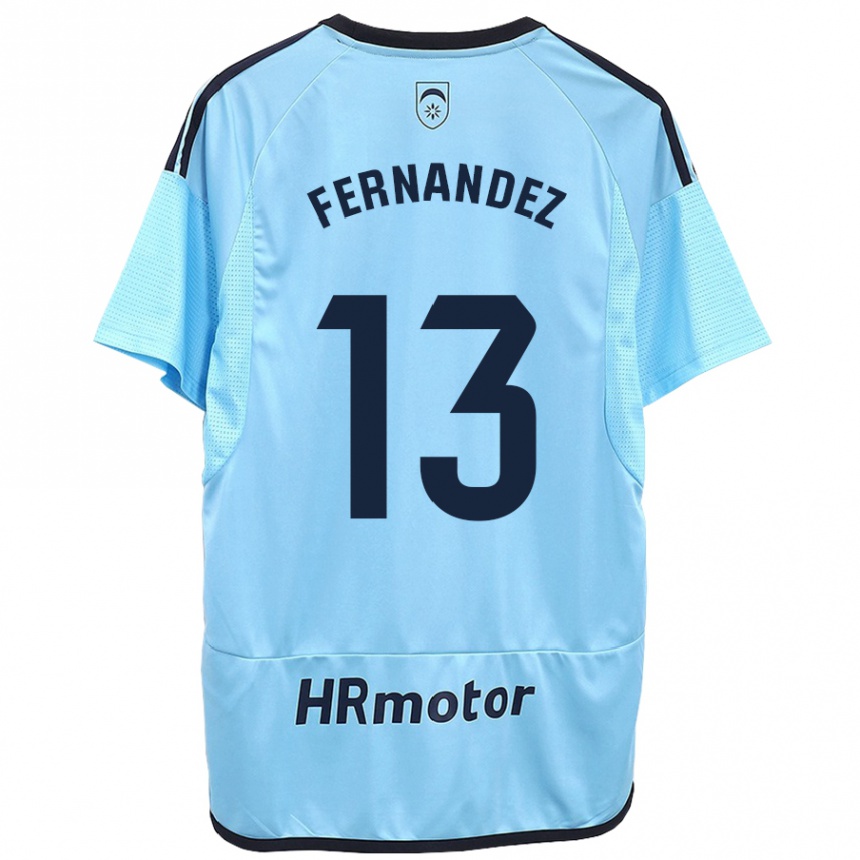 Damen Fußball Aitor Fernández #13 Blau Auswärtstrikot Trikot 2023/24 T-Shirt Luxemburg