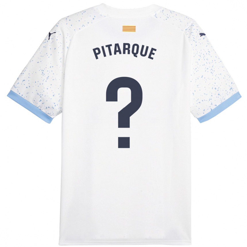 Damen Fußball Víctor Pitarque #0 Weiß Auswärtstrikot Trikot 2023/24 T-Shirt Luxemburg