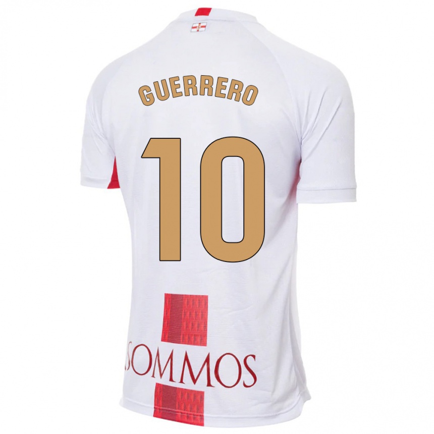 Damen Fußball Fernando Guerrero #10 Weiß Auswärtstrikot Trikot 2023/24 T-Shirt Luxemburg