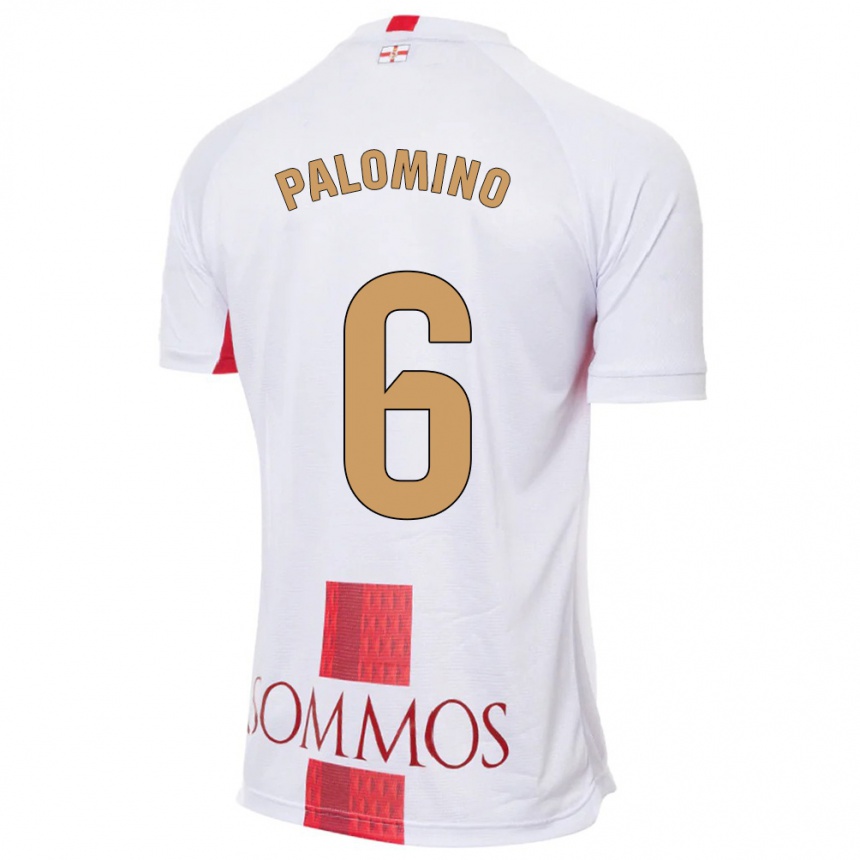 Damen Fußball Yolanda Palomino #6 Weiß Auswärtstrikot Trikot 2023/24 T-Shirt Luxemburg