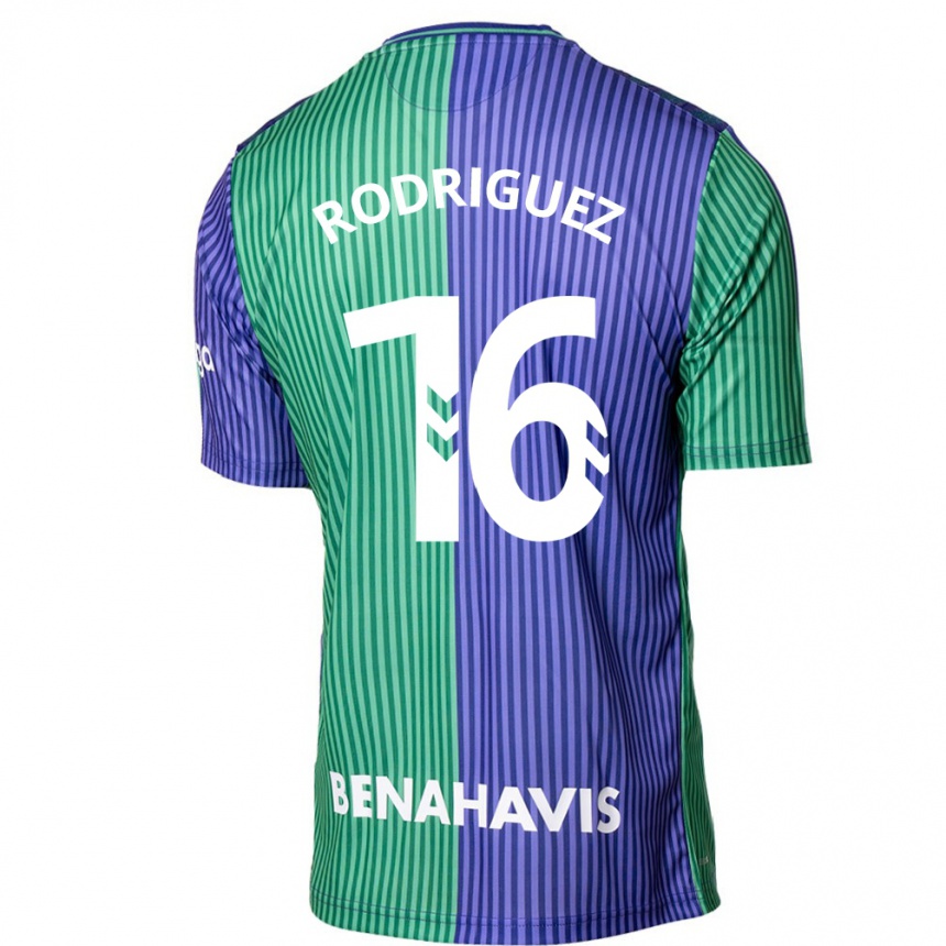 Damen Fußball Genaro Rodríguez #16 Grün Blau Auswärtstrikot Trikot 2023/24 T-Shirt Luxemburg