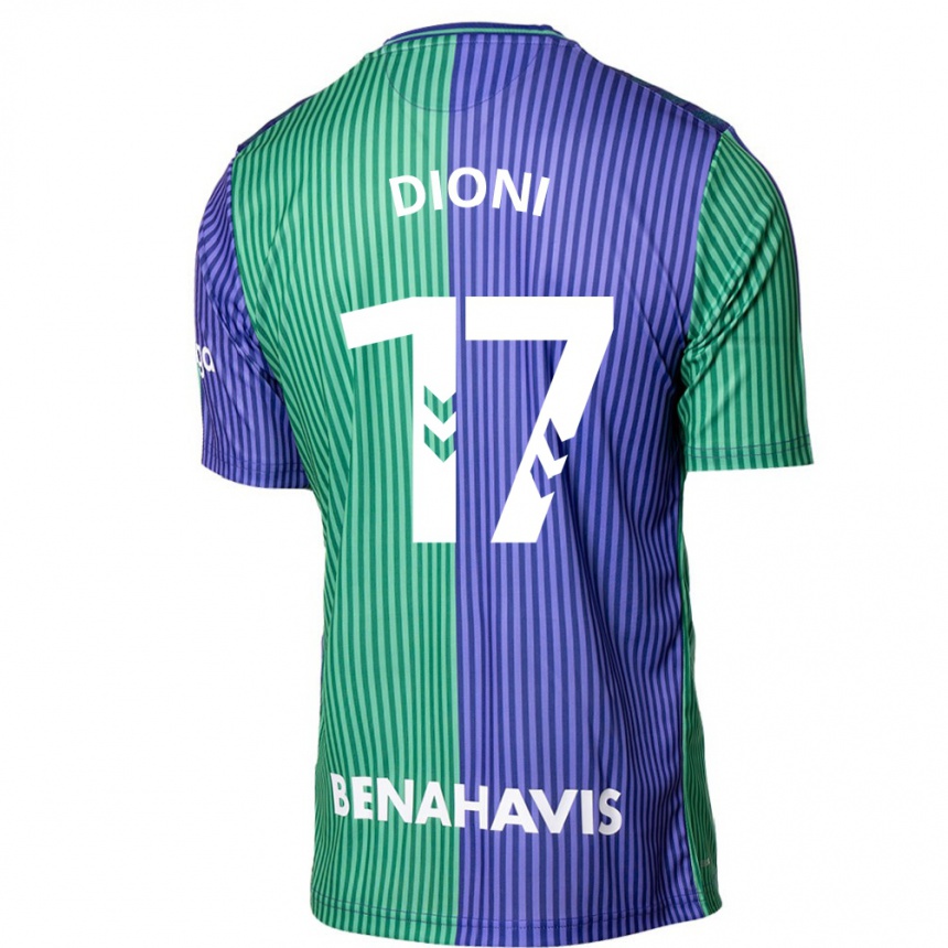 Damen Fußball Dioni #17 Grün Blau Auswärtstrikot Trikot 2023/24 T-Shirt Luxemburg