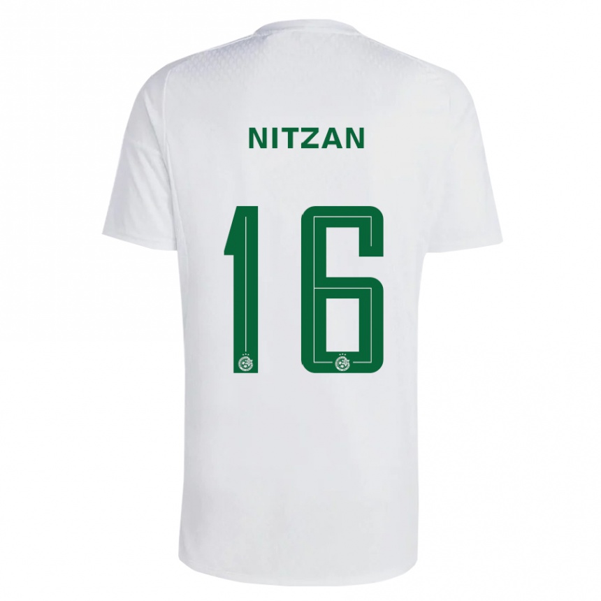 Damen Fußball Itamar Nitzan #16 Grün Blau Auswärtstrikot Trikot 2023/24 T-Shirt Luxemburg