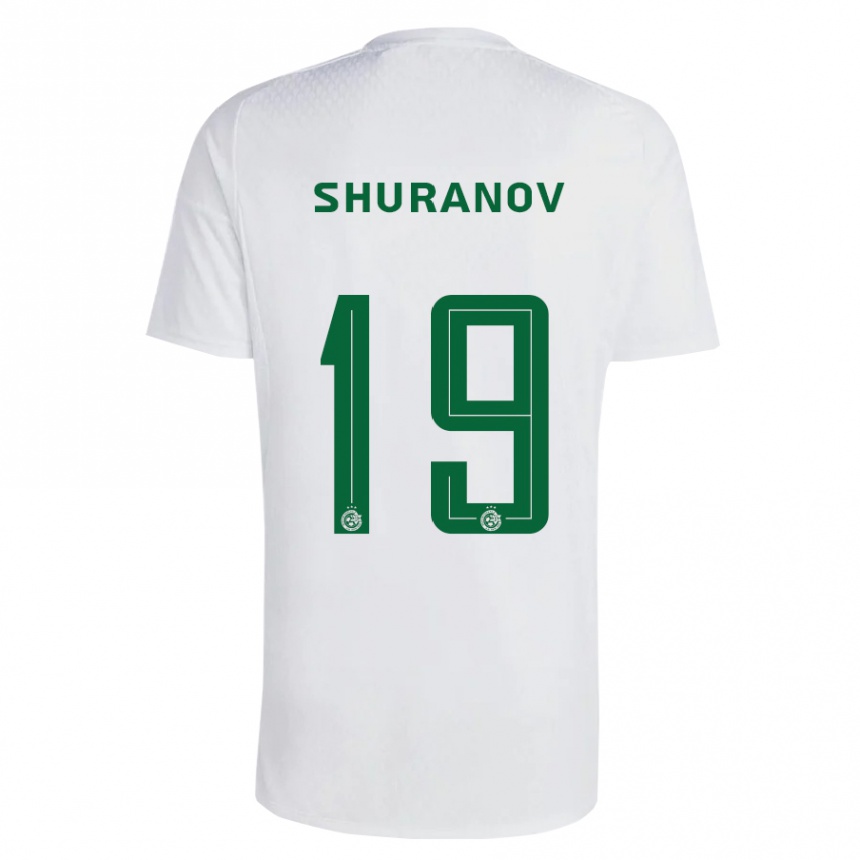Damen Fußball Erik Shuranov #19 Grün Blau Auswärtstrikot Trikot 2023/24 T-Shirt Luxemburg