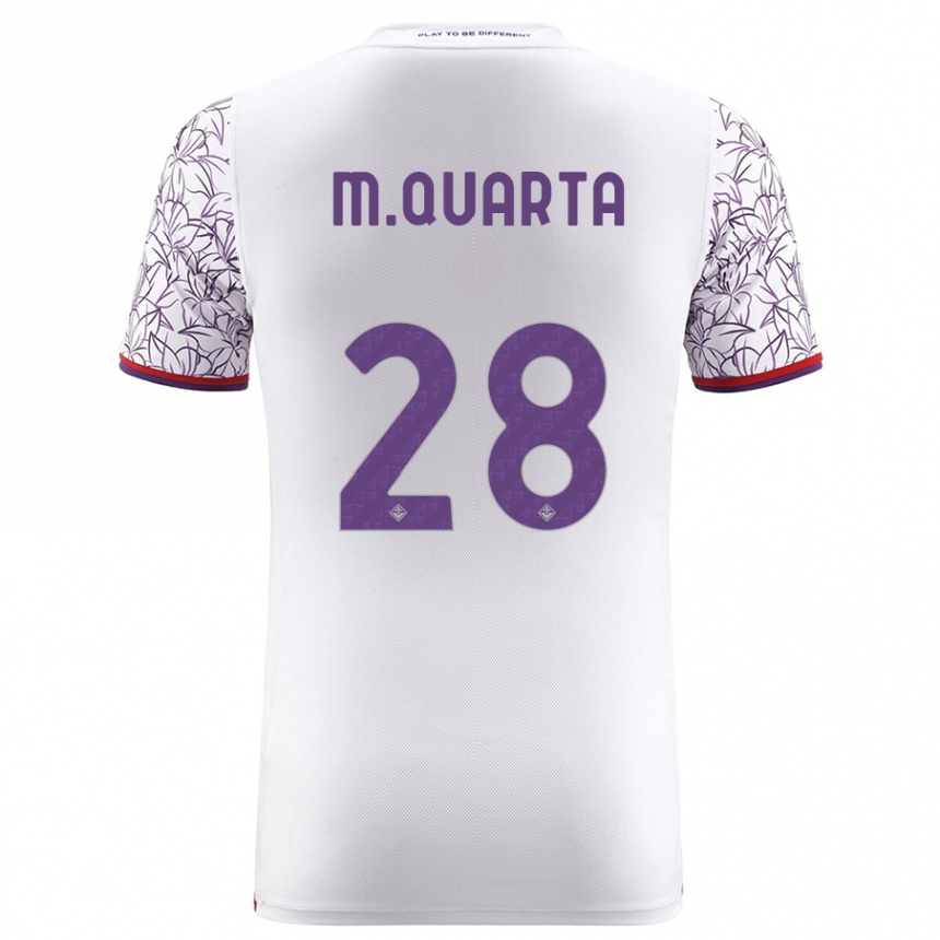 Damen Fußball Lucas Martínez Quarta #28 Weiß Auswärtstrikot Trikot 2023/24 T-Shirt Luxemburg