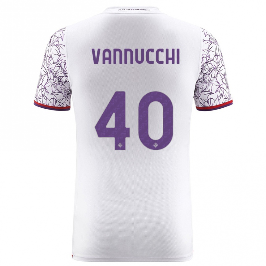 Damen Fußball Tommaso Vannucchi #40 Weiß Auswärtstrikot Trikot 2023/24 T-Shirt Luxemburg