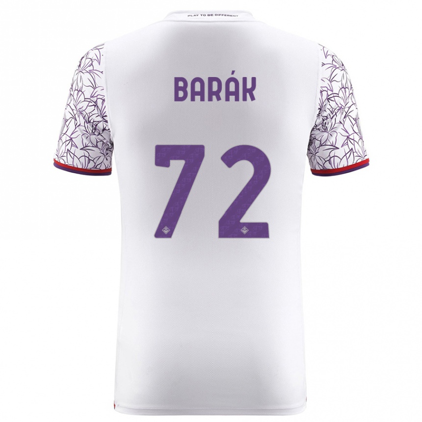 Damen Fußball Antonin Barak #72 Weiß Auswärtstrikot Trikot 2023/24 T-Shirt Luxemburg
