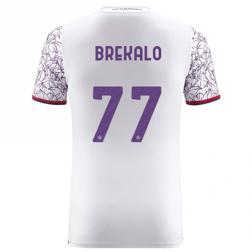 Damen Fußball Josip Brekalo #77 Weiß Auswärtstrikot Trikot 2023/24 T-Shirt Luxemburg