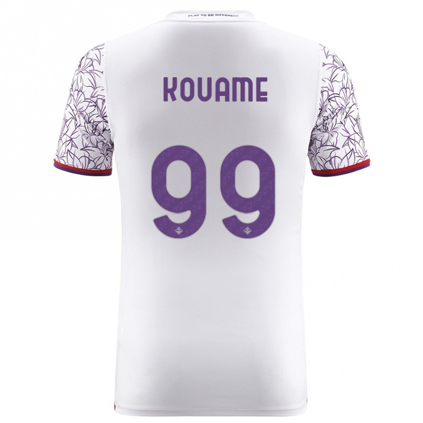 Damen Fußball Christian Kouamé #99 Weiß Auswärtstrikot Trikot 2023/24 T-Shirt Luxemburg