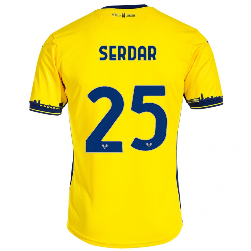 Damen Fußball Suat Serdar #25 Gelb Auswärtstrikot Trikot 2023/24 T-Shirt Luxemburg