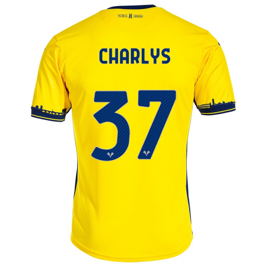 Damen Fußball Charlys #37 Gelb Auswärtstrikot Trikot 2023/24 T-Shirt Luxemburg