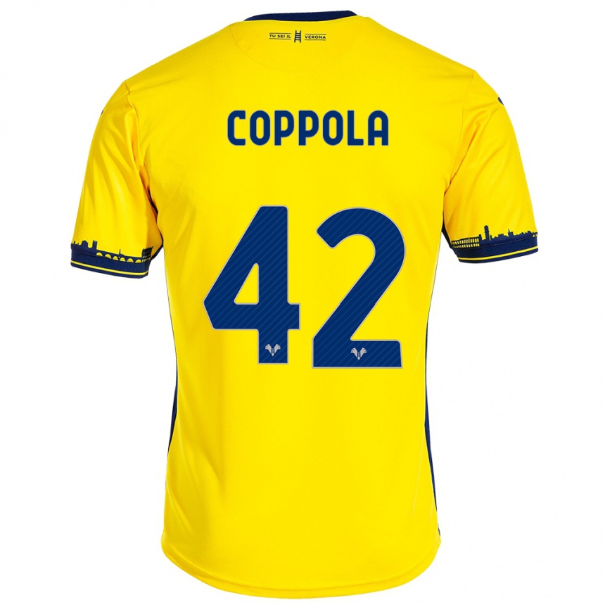 Damen Fußball Diego Coppola #42 Gelb Auswärtstrikot Trikot 2023/24 T-Shirt Luxemburg