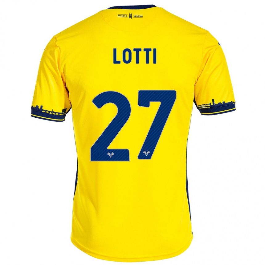 Damen Fußball Irene Lotti #27 Gelb Auswärtstrikot Trikot 2023/24 T-Shirt Luxemburg