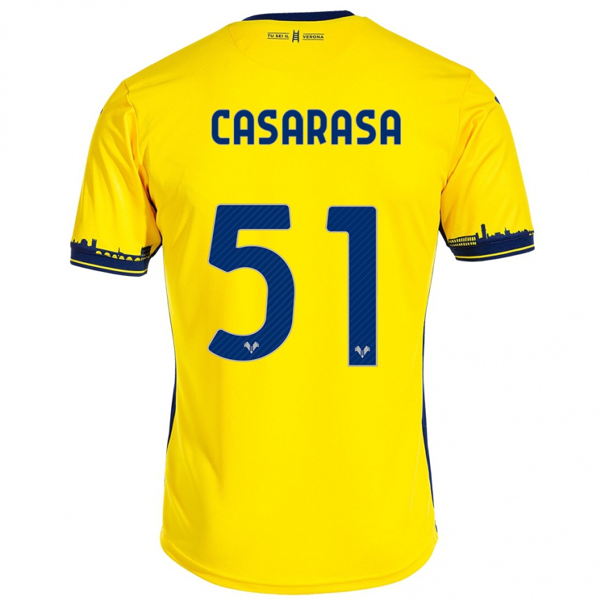 Damen Fußball Asia Casarasa #51 Gelb Auswärtstrikot Trikot 2023/24 T-Shirt Luxemburg