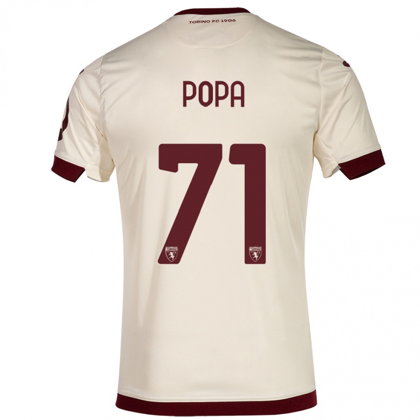 Damen Fußball Mihai Popa #71 Sekt Auswärtstrikot Trikot 2023/24 T-Shirt Luxemburg