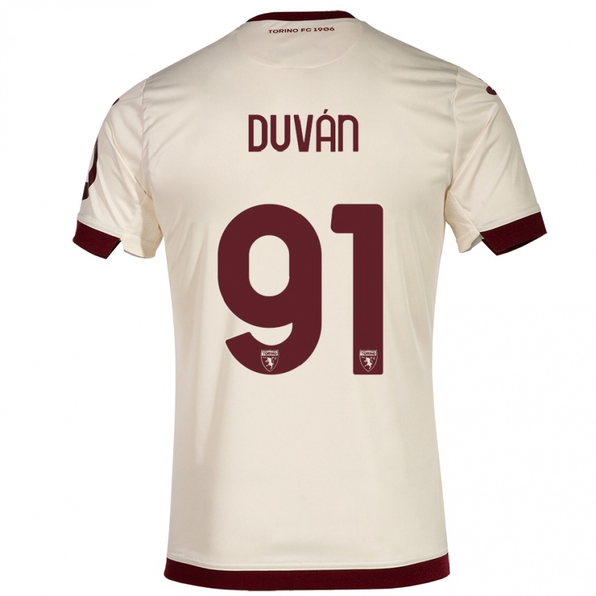 Damen Fußball Duván Zapata #91 Sekt Auswärtstrikot Trikot 2023/24 T-Shirt Luxemburg