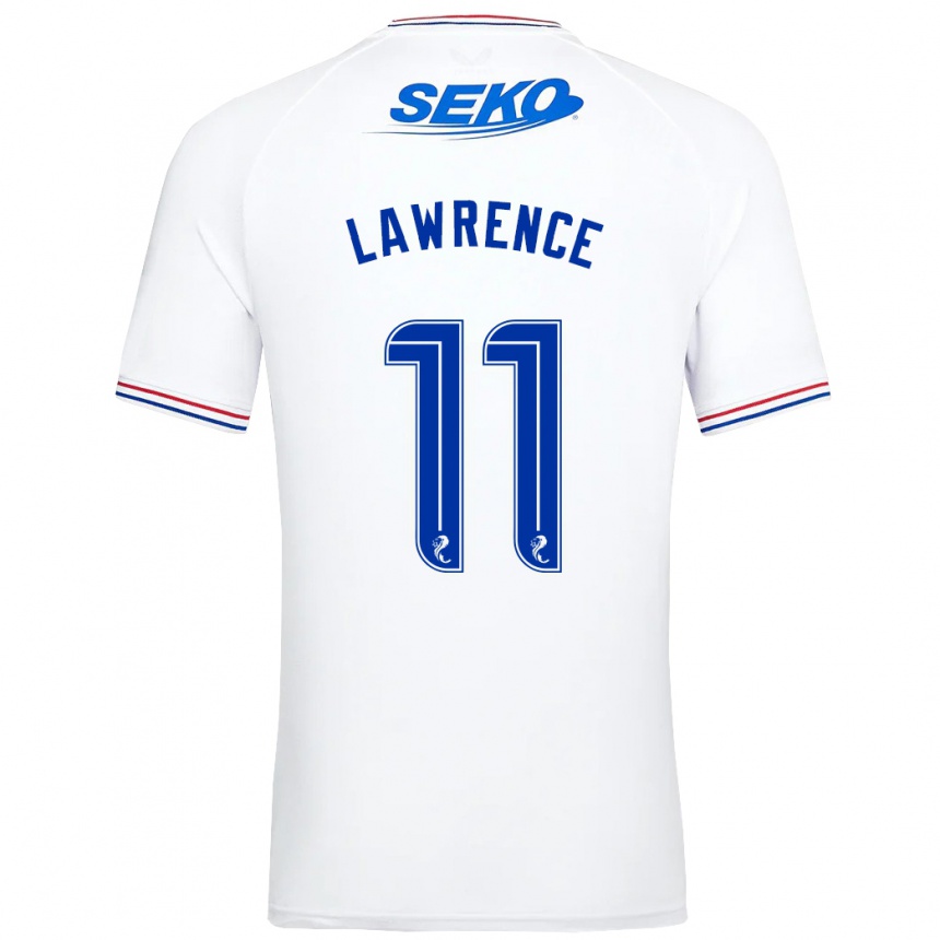 Damen Fußball Tom Lawrence #11 Weiß Auswärtstrikot Trikot 2023/24 T-Shirt Luxemburg