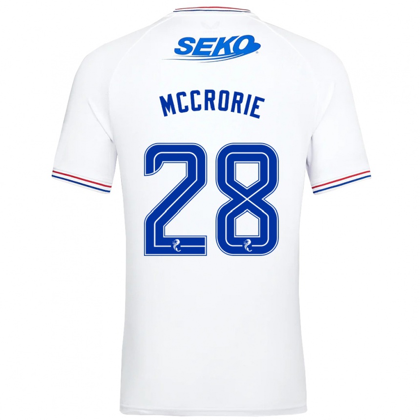 Damen Fußball Robby Mccrorie #28 Weiß Auswärtstrikot Trikot 2023/24 T-Shirt Luxemburg