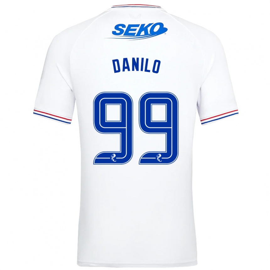 Damen Fußball Danilo #99 Weiß Auswärtstrikot Trikot 2023/24 T-Shirt Luxemburg