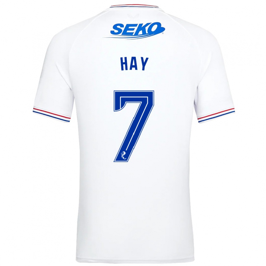 Damen Fußball Brogan Hay #7 Weiß Auswärtstrikot Trikot 2023/24 T-Shirt Luxemburg