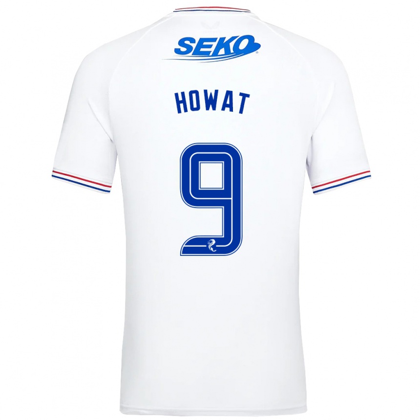 Damen Fußball Kirsty Howat #9 Weiß Auswärtstrikot Trikot 2023/24 T-Shirt Luxemburg