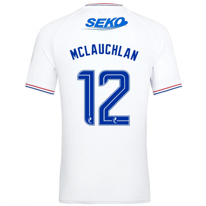Damen Fußball Rachel Mclauchlan #12 Weiß Auswärtstrikot Trikot 2023/24 T-Shirt Luxemburg