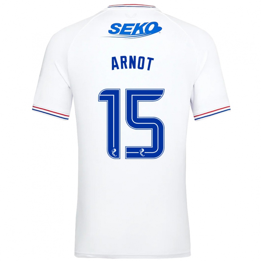 Damen Fußball Elizabeth Arnot #15 Weiß Auswärtstrikot Trikot 2023/24 T-Shirt Luxemburg