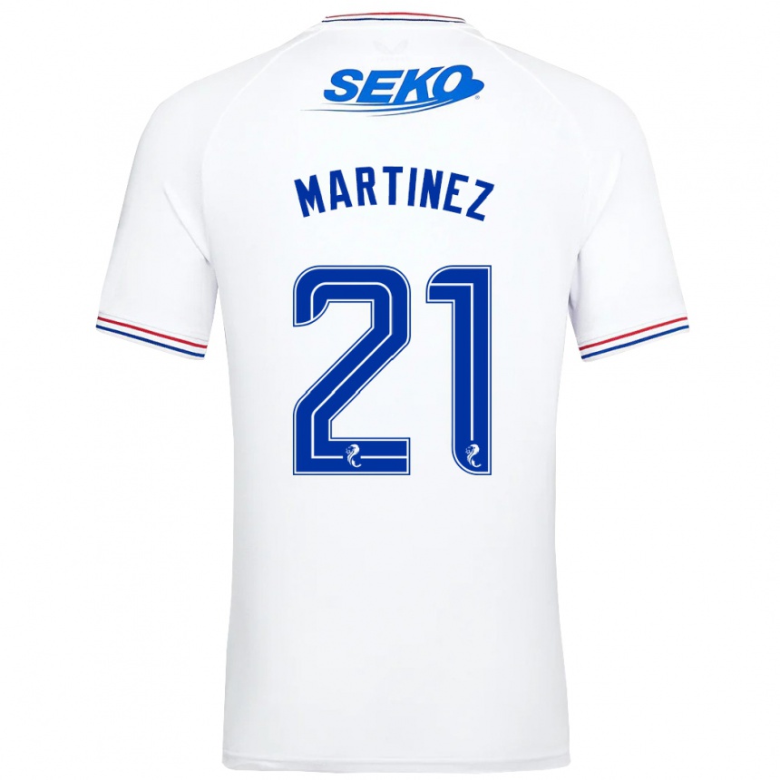 Damen Fußball Lisa Martinez #21 Weiß Auswärtstrikot Trikot 2023/24 T-Shirt Luxemburg