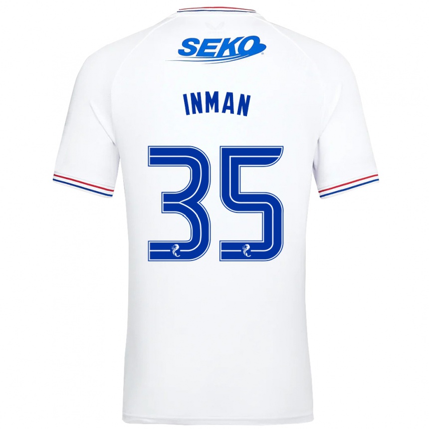 Damen Fußball Lucy Inman #35 Weiß Auswärtstrikot Trikot 2023/24 T-Shirt Luxemburg