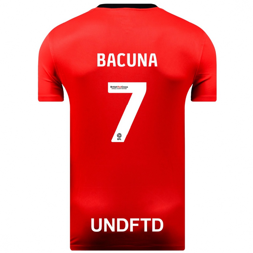 Damen Fußball Juninho Bacuna #7 Rot Auswärtstrikot Trikot 2023/24 T-Shirt Luxemburg
